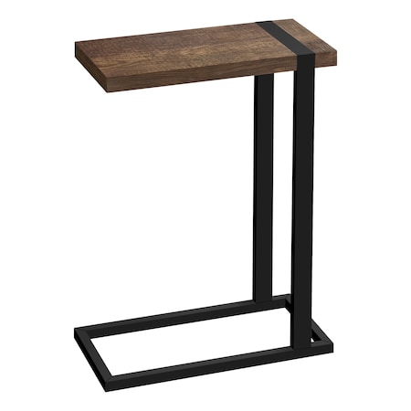 Monarch Specialties Accent Table, C-shaped, End, Side, Snack, Living Room, Bedroom, Metal, Laminate, Brown, Black I 2853